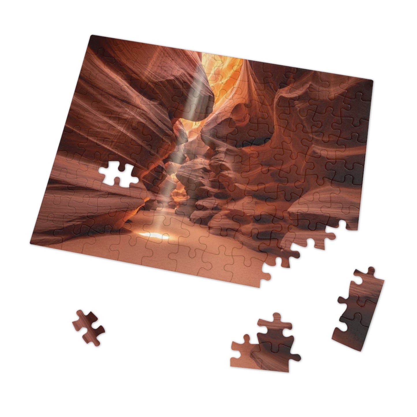 Antelope Canyon Light Beam Jigsaw Puzzle 🌄 Flowing Sandstone, Desert Slot Canyon & Golden Sun Rays