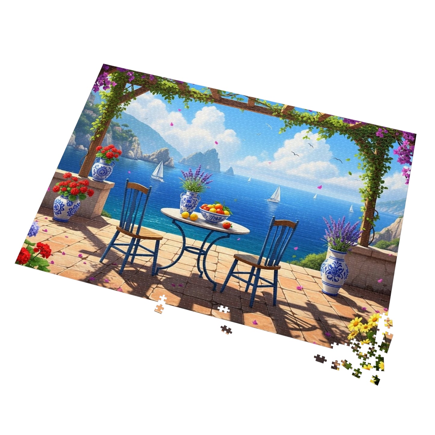 Mediterranean Balcony View Jigsaw Puzzle