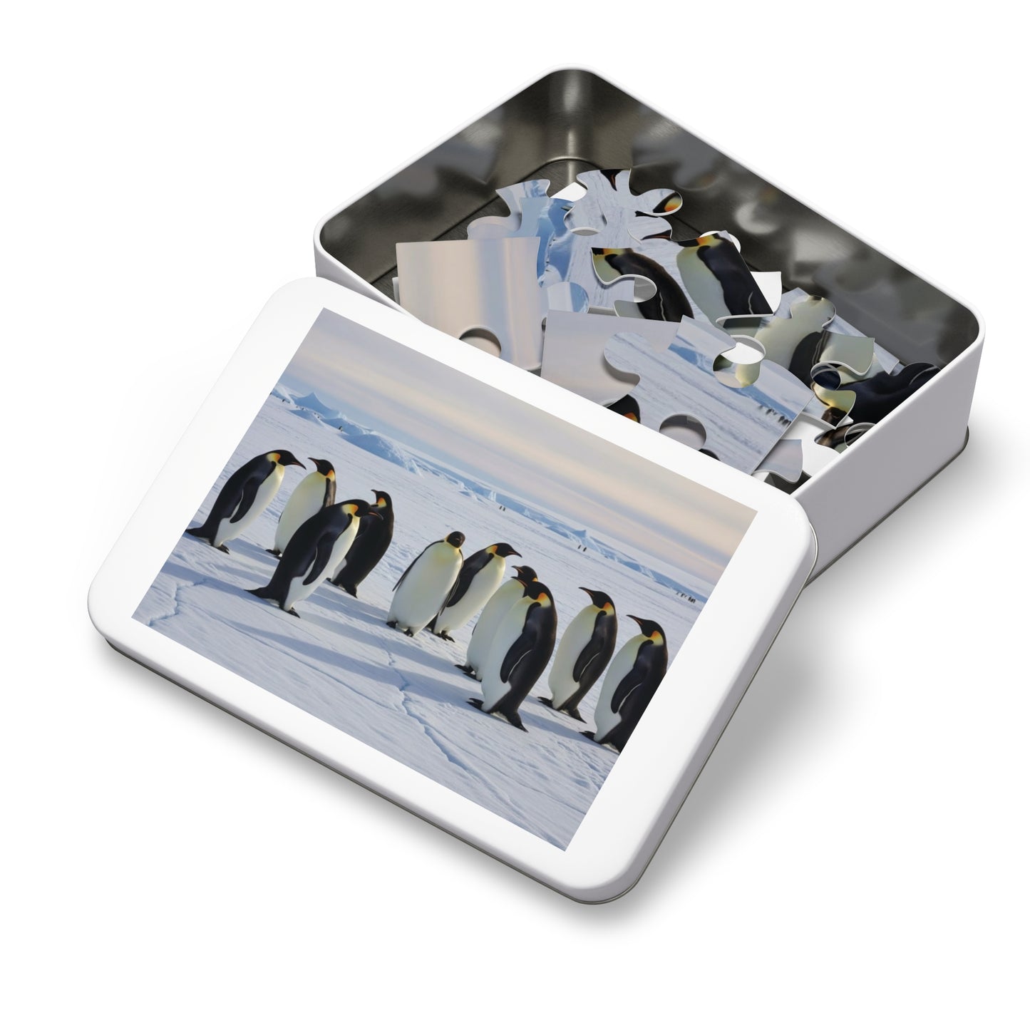 Emperor Penguins Arctic Jigsaw Puzzle | Serene Polar Wildlife Ice Landscape Scene