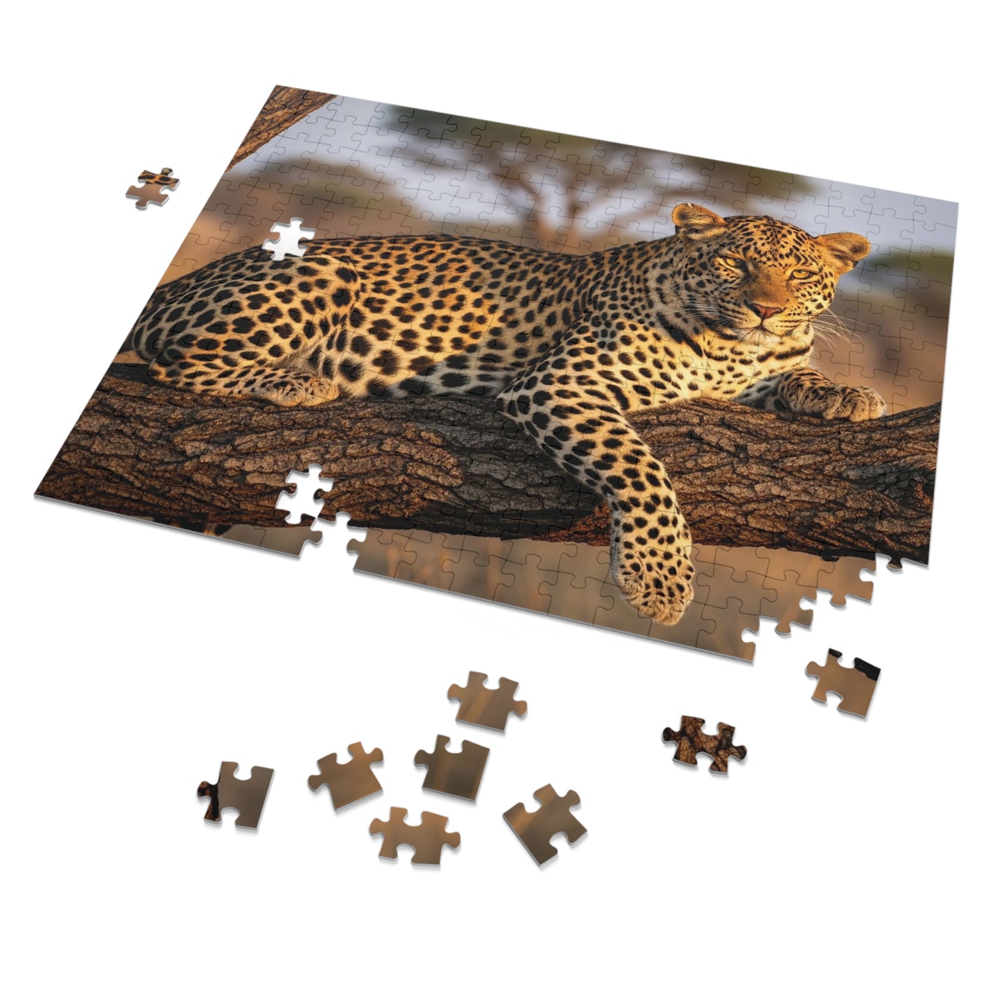 Leopard in Acacia Tree Jigsaw Puzzle