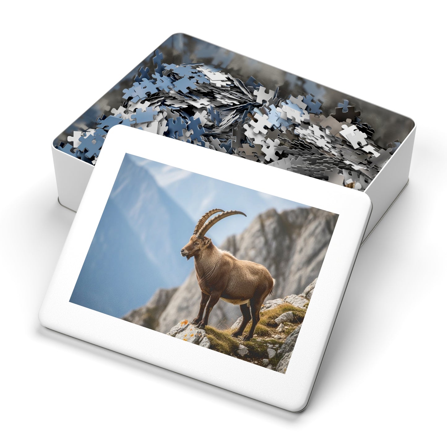 Alpine Ibex Scenic Jigsaw Puzzle (with Tin)