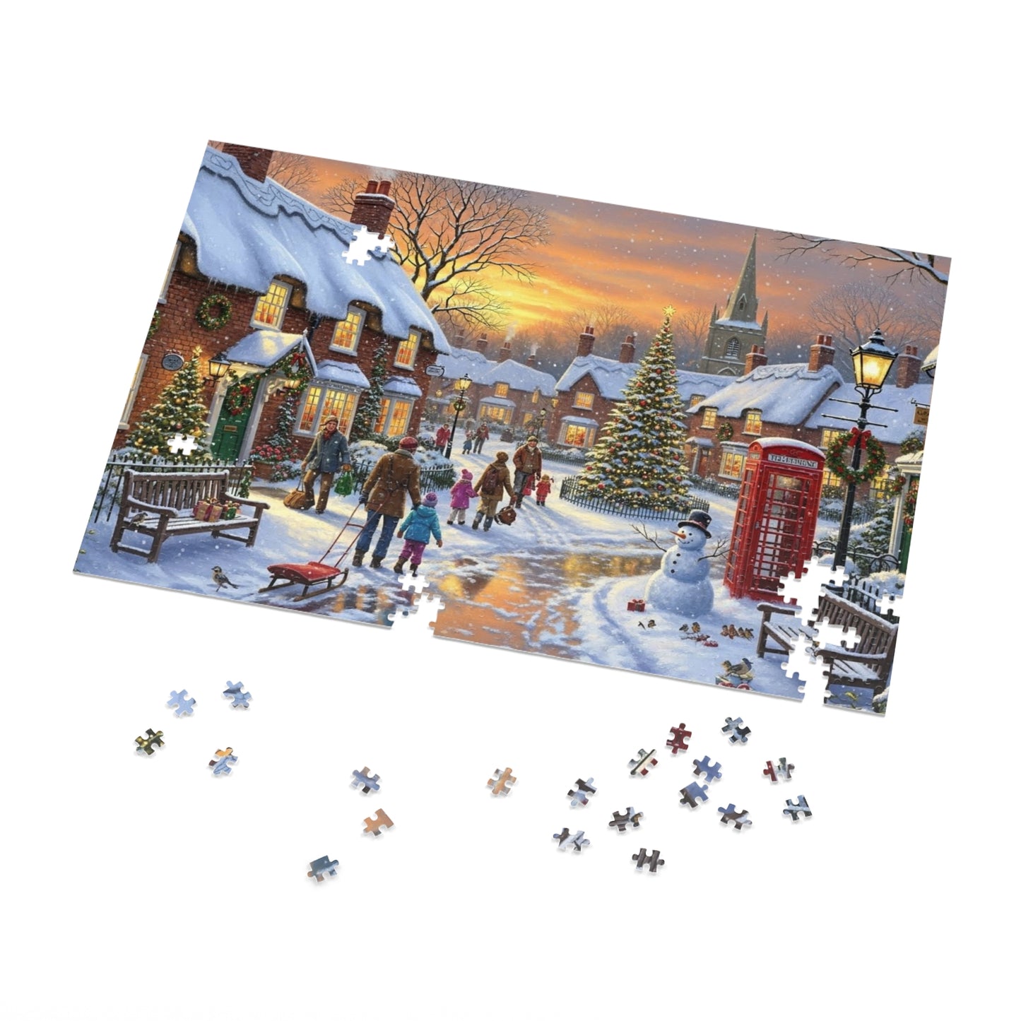 Snowy Christmas Village Jigsaw Puzzle
