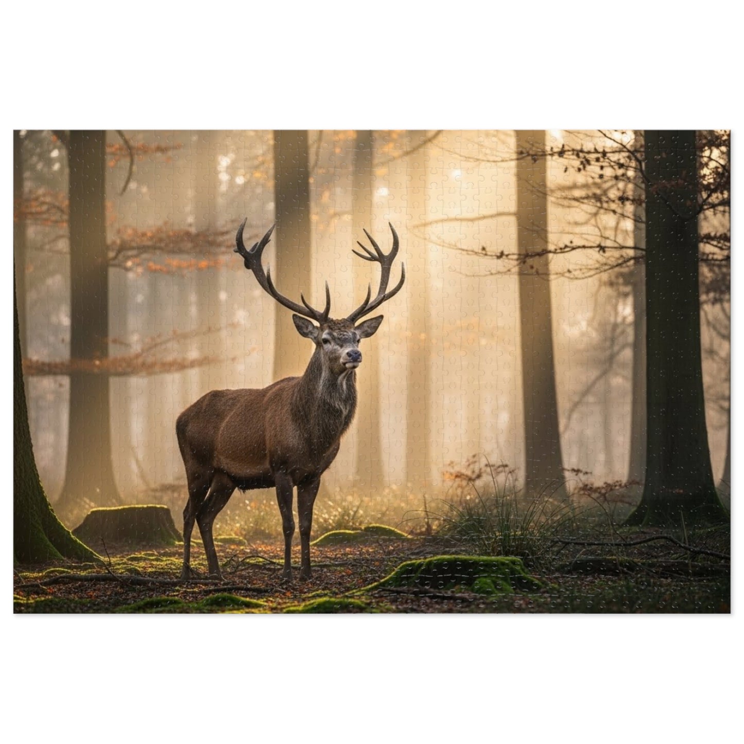 Stag Forest Jigsaw Puzzle Woodland Deer Nature Wildlife Art