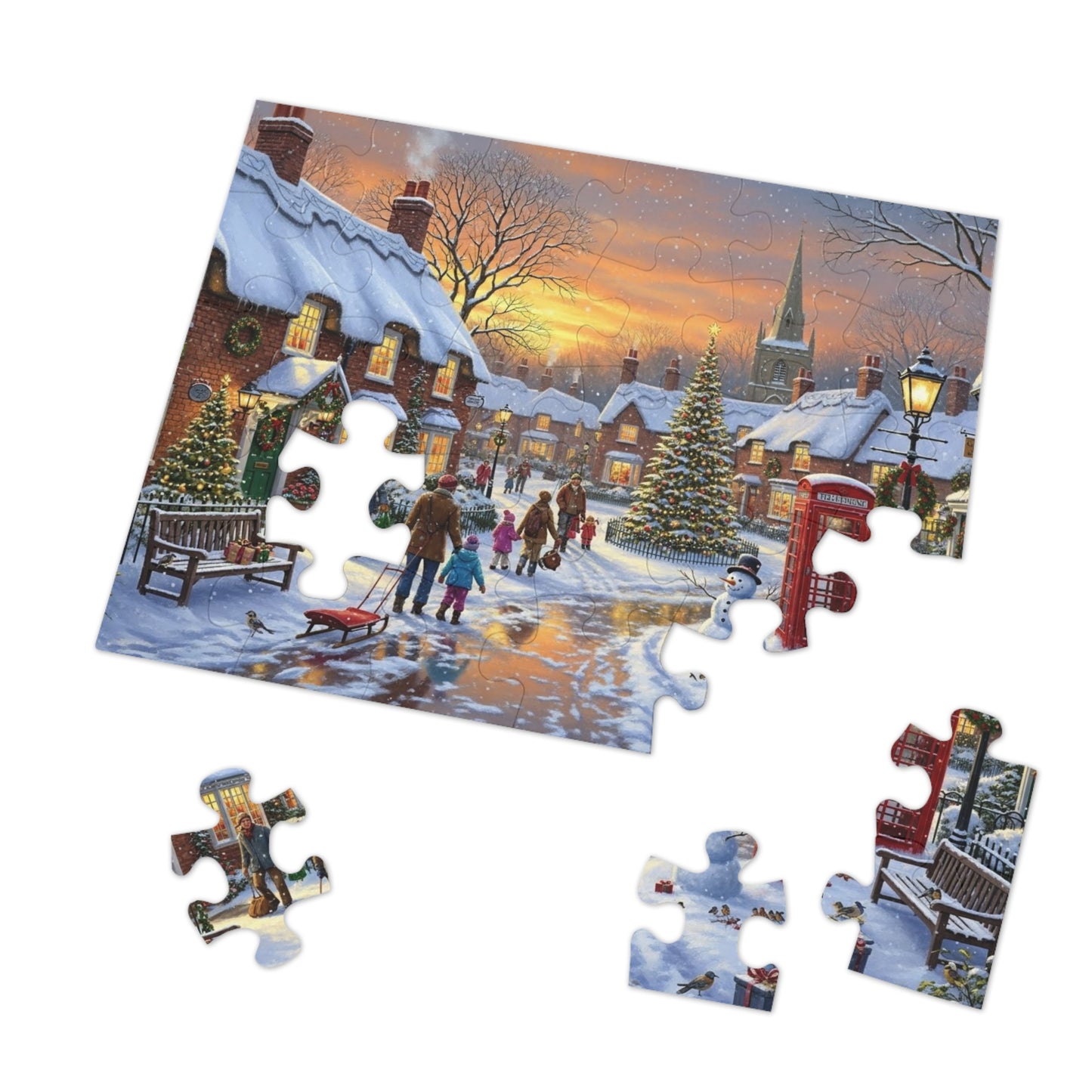 Snowy Christmas Village Jigsaw Puzzle
