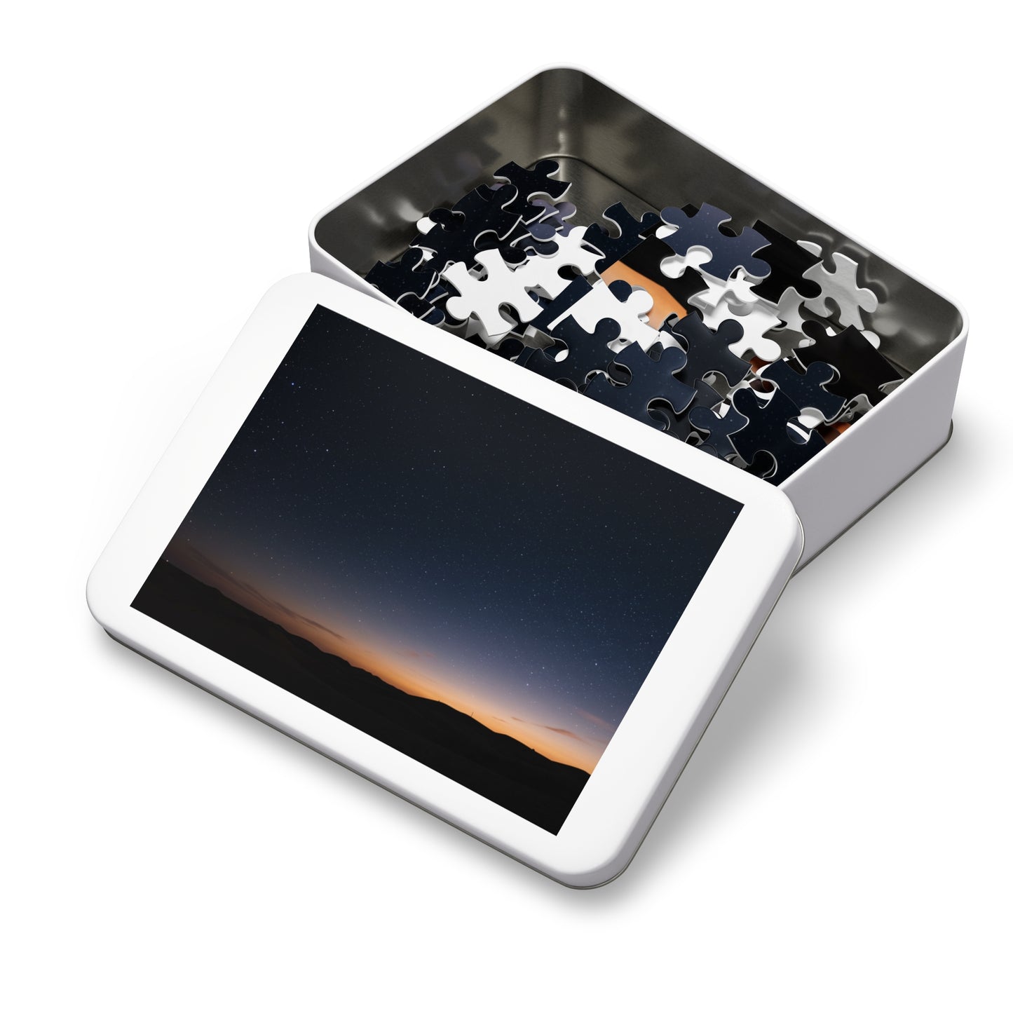 110, 252, 500, 1000, 2000 Starry Night Jigsaw Puzzle with Metal Tin, Desert Night Sky Puzzle, Stargazing Puzzle, Peaceful Landscape Puzzle