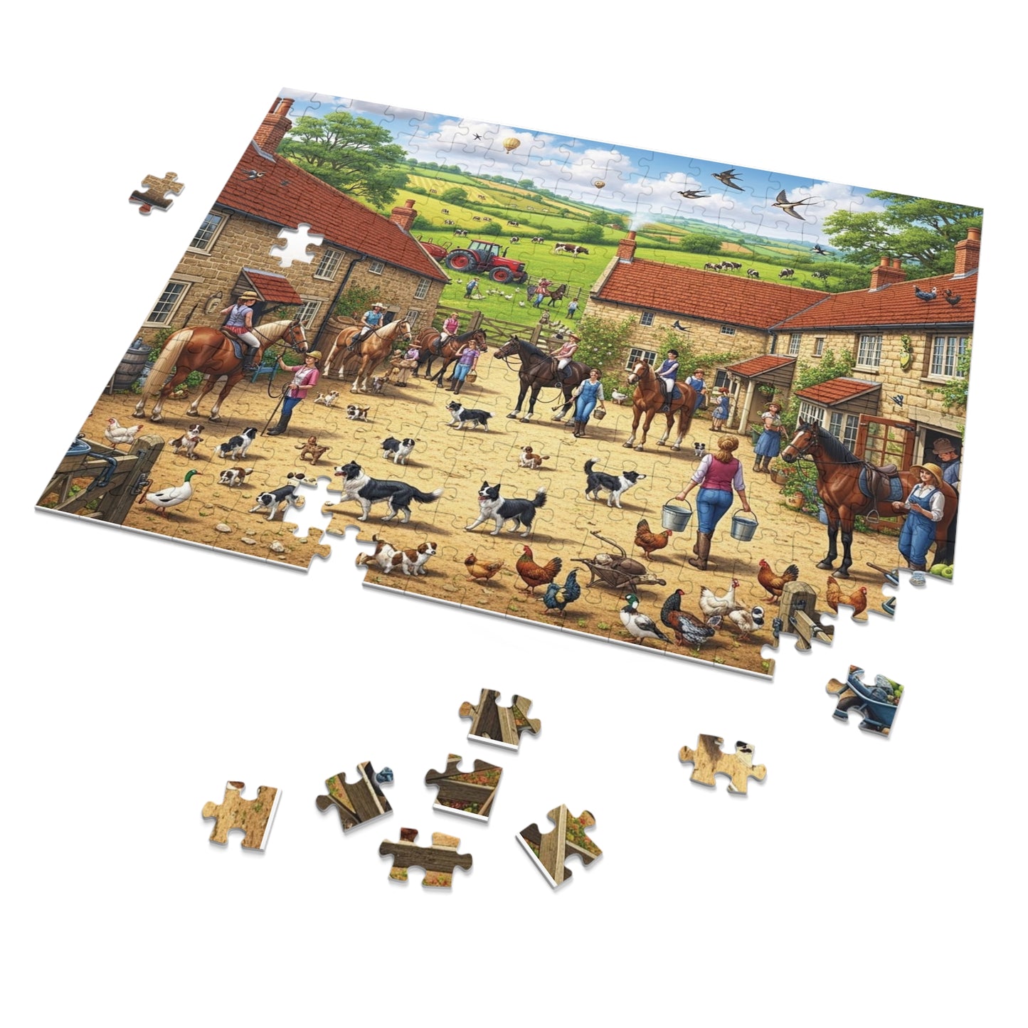 Farmyard Countryside Jigsaw Puzzle Horses Dogs and Rural Life