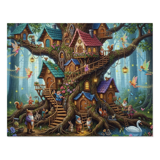 Enchanted Gnome Tree Village Jigsaw Puzzle