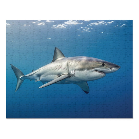 Great White Shark Jigsaw Puzzle — 500-Piece Ocean Puzzle with Tin Gift Box