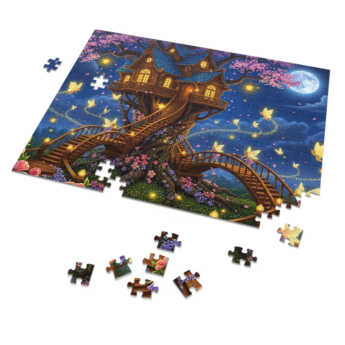 Moonlit Fairy Treehouse Jigsaw Puzzle