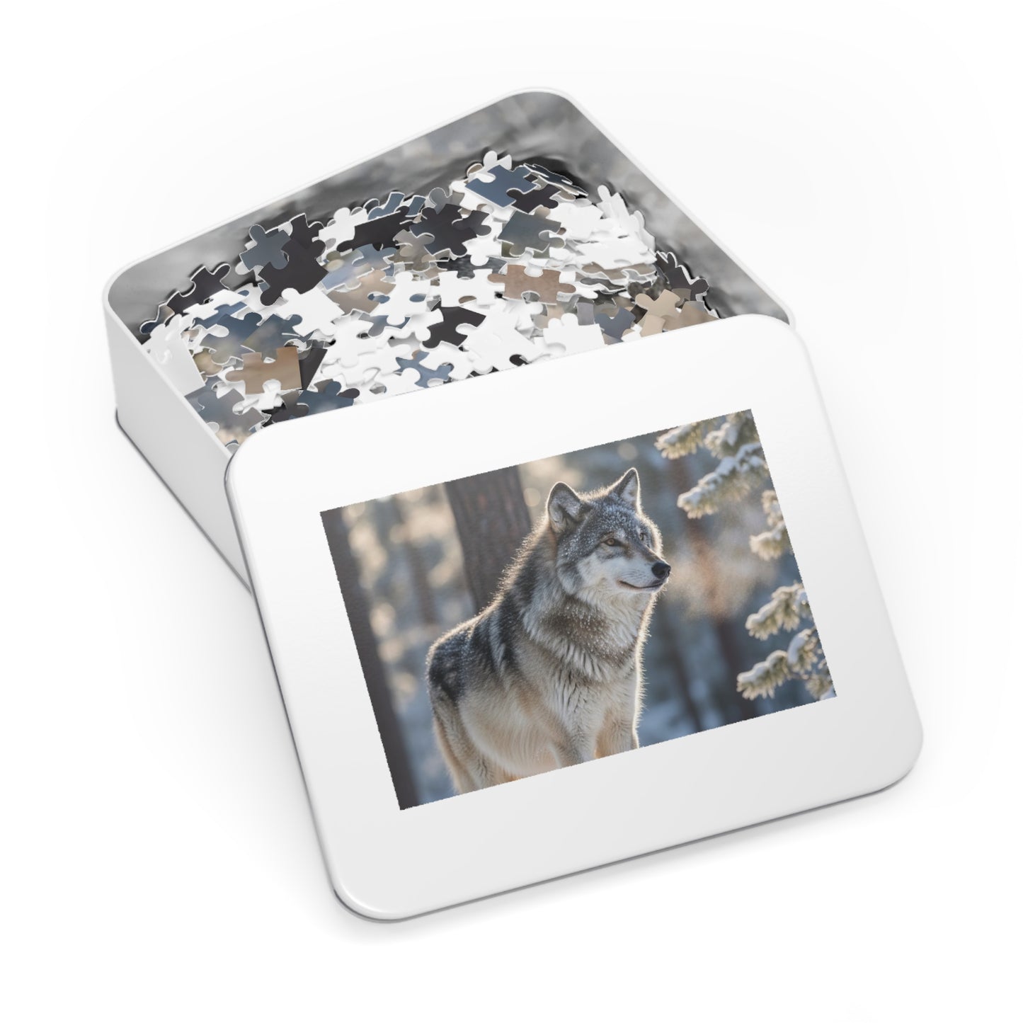 Gray Wolf Winter Jigsaw Puzzle Snowy Forest Wildlife Nature