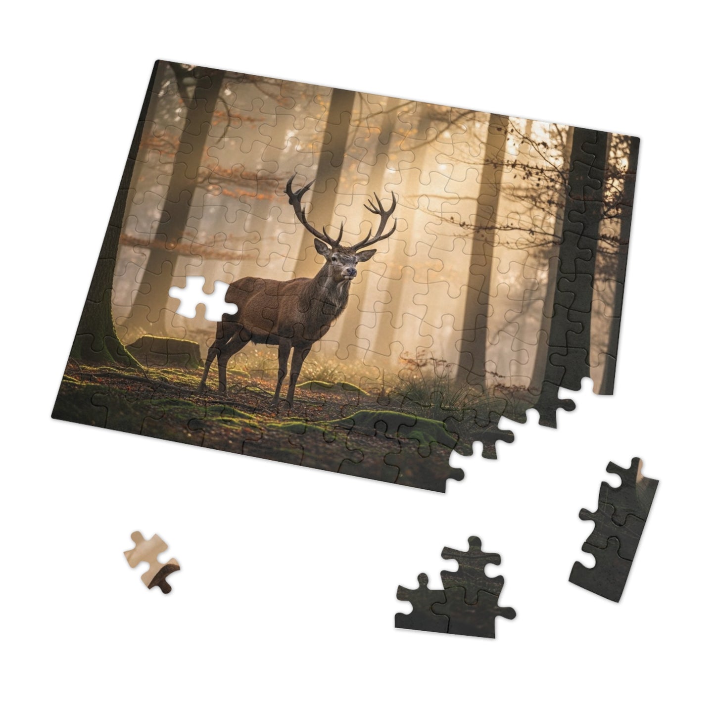 Stag Forest Jigsaw Puzzle Woodland Deer Nature Wildlife Art