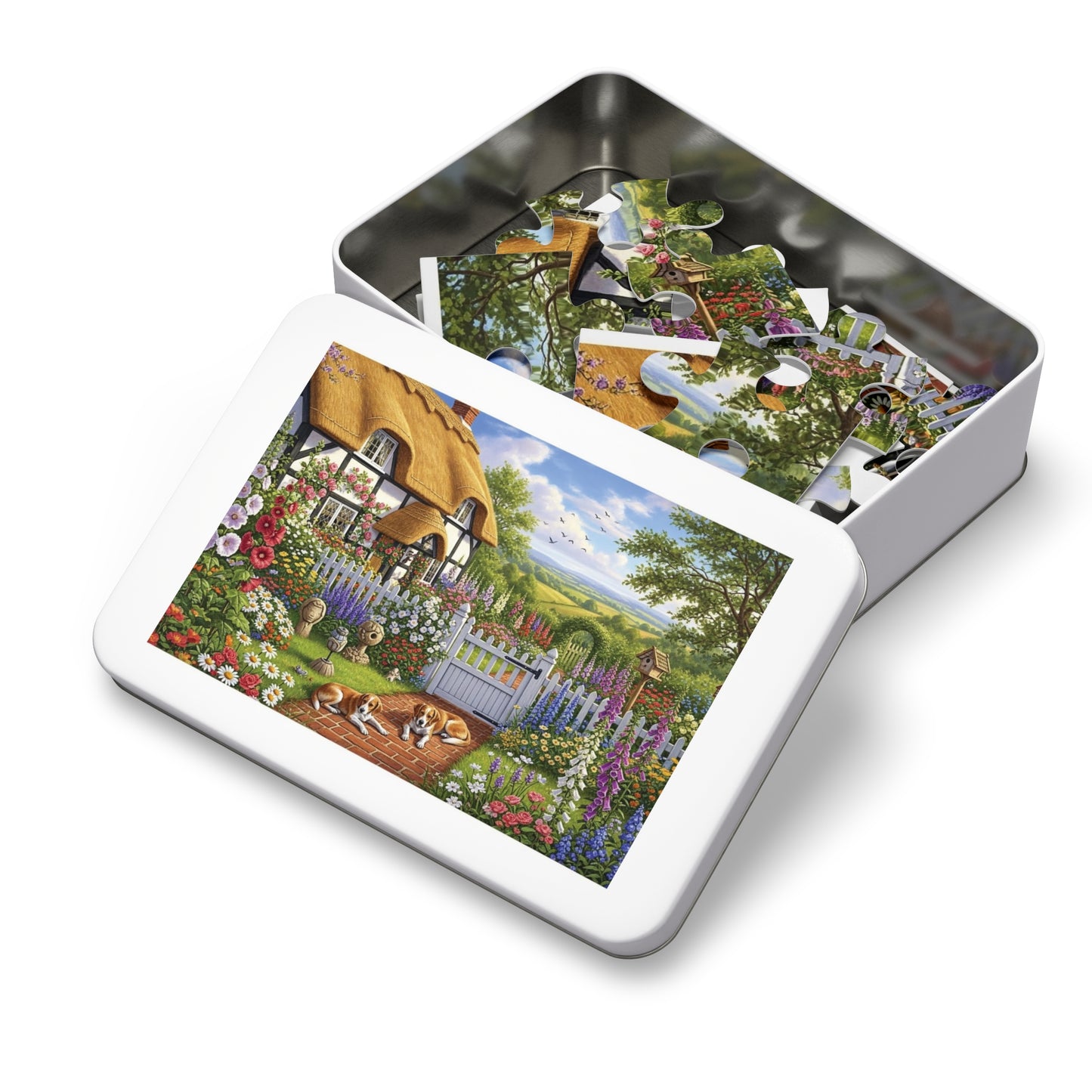 Cozy Cottage Garden Scene Jigsaw Puzzle English Country Home