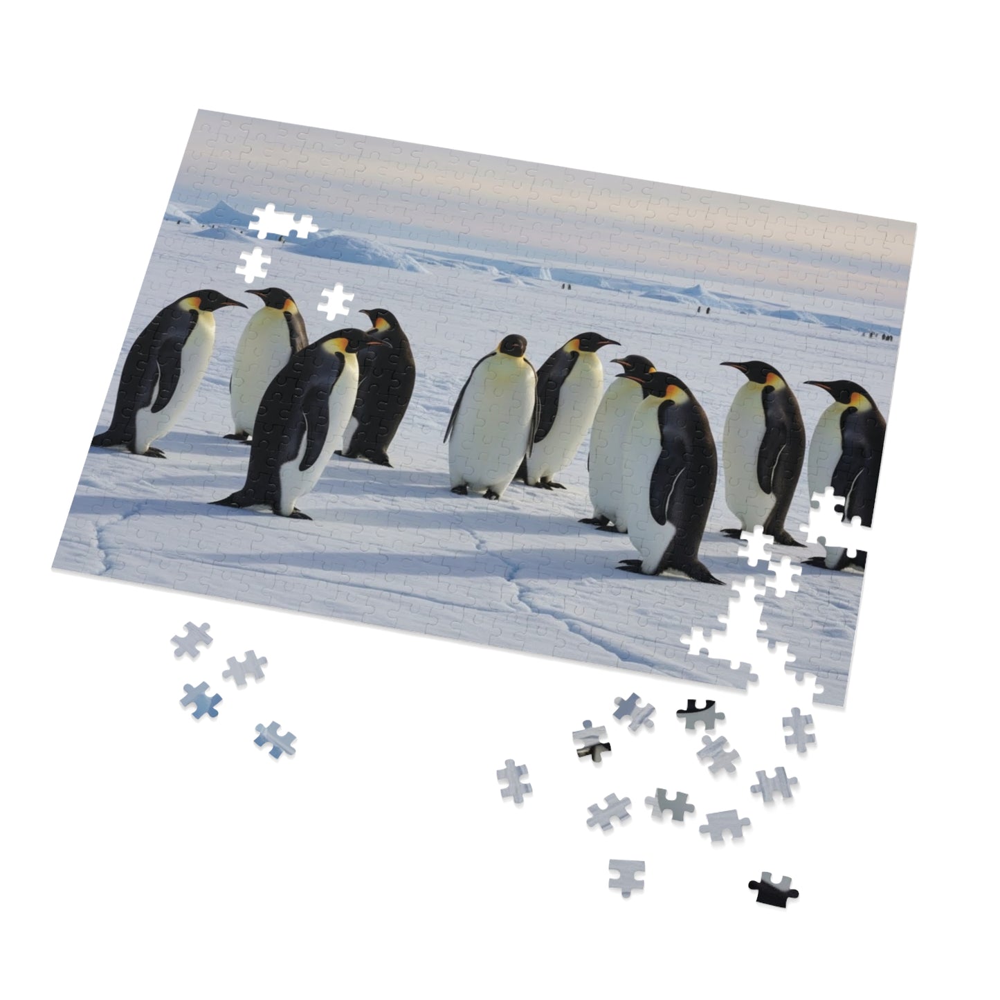 Emperor Penguins Arctic Jigsaw Puzzle | Serene Polar Wildlife Ice Landscape Scene