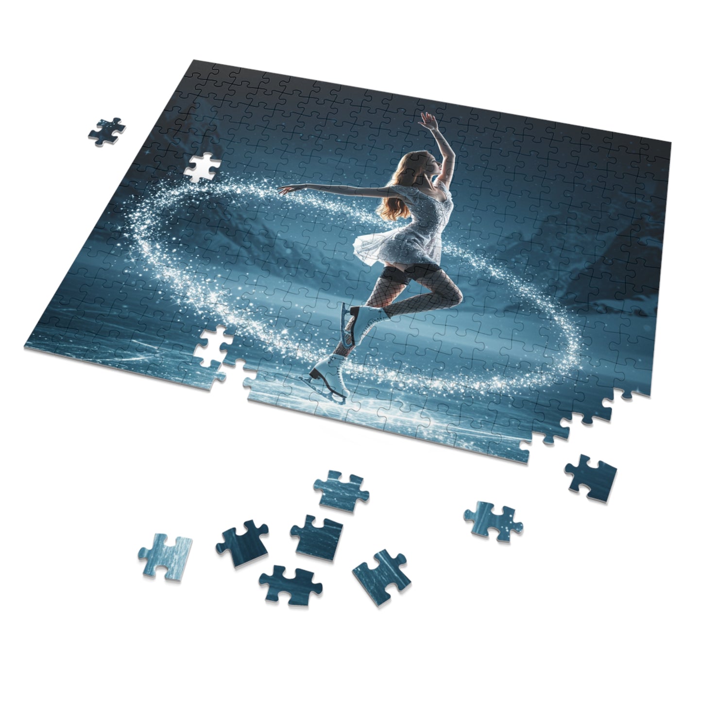30, 110, 252, 500 Jigsaw Puzzle | Magical Ice Skater Puzzle | Winter Fantasy Jigsaw | Elegant Skater in Sparkling Motion | Enchanted Snow Scene | Multiple Sizes Available