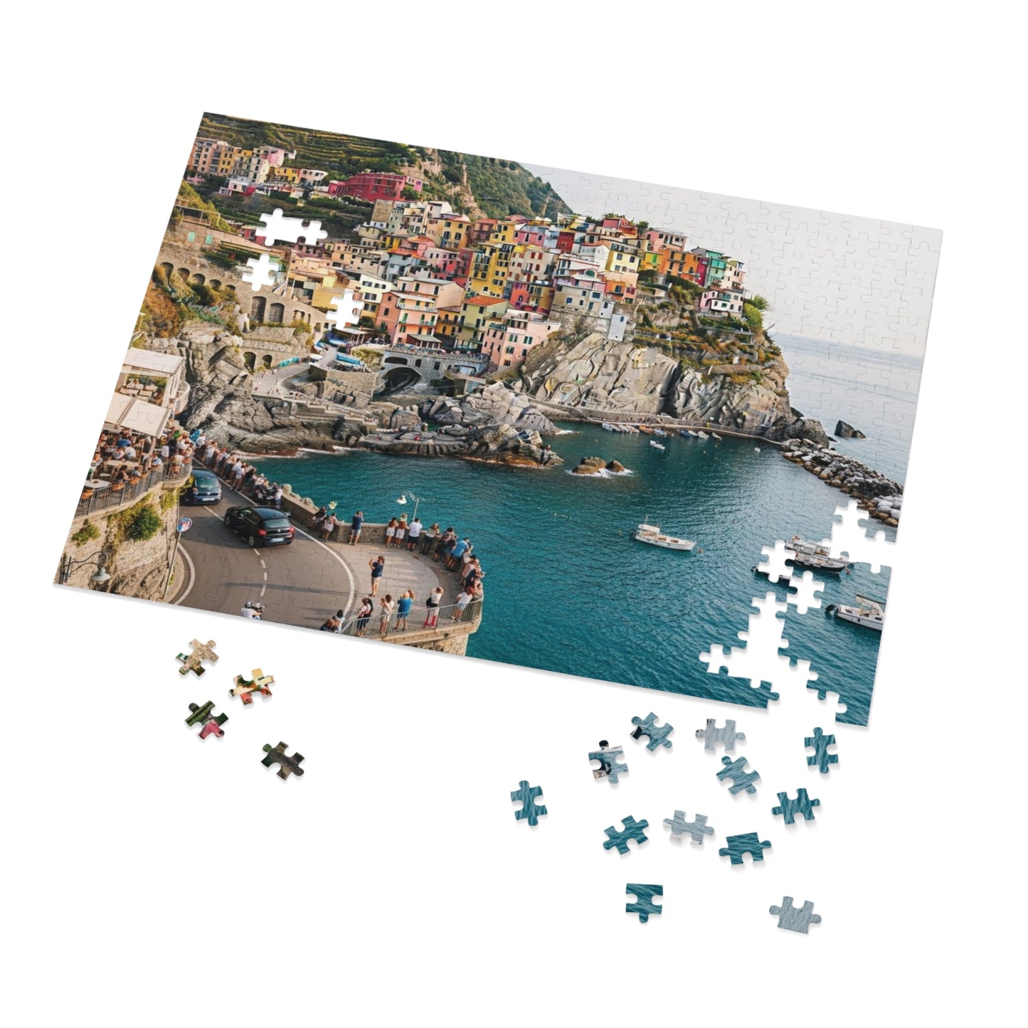 Manarola Cinque Terre Jigsaw Puzzle 🌊 Colorful Cliffside Village, Italian Riviera & Mediterranean Seaside View