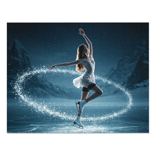 30, 110, 252, 500 Jigsaw Puzzle | Magical Ice Skater Puzzle | Winter Fantasy Jigsaw | Elegant Skater in Sparkling Motion | Enchanted Snow Scene | Multiple Sizes Available