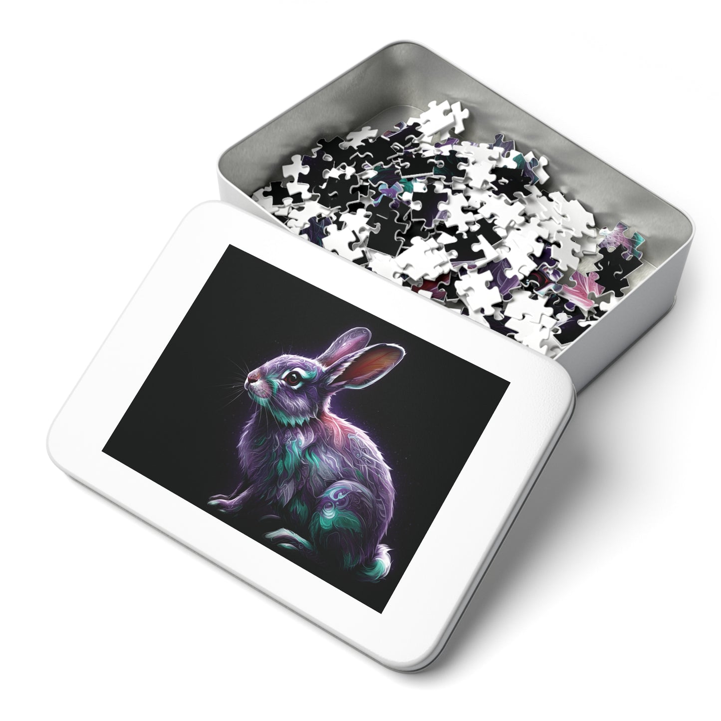 30, 110, 252, 500 Mystical Rabbit Jigsaw Puzzle, Mystical Bunny Puzzle, Radiant and Magical Animal Puzzle, Bright and Enchanted Creature Art