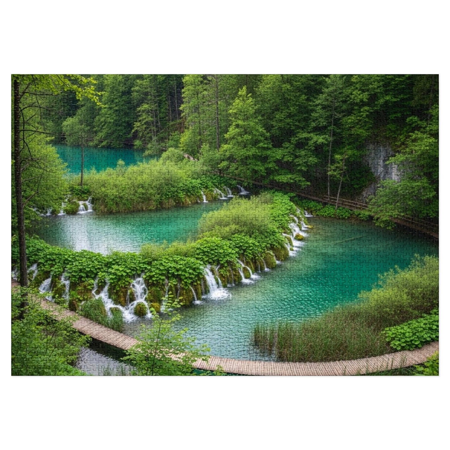 Plitvice Lakes National Park Jigsaw Puzzle 🌿 Emerald Waterfalls, Wooden Walkways & Croatian Nature Wonder