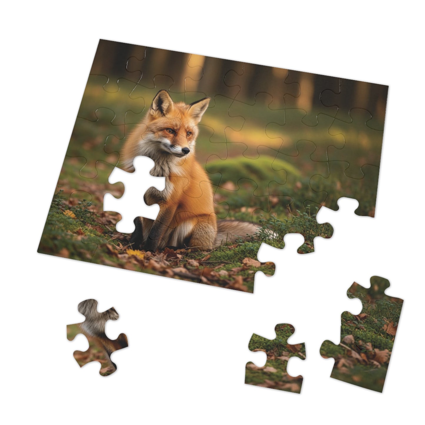Red Fox Woodland Jigsaw Puzzle Forest Wildlife Nature Art Scene