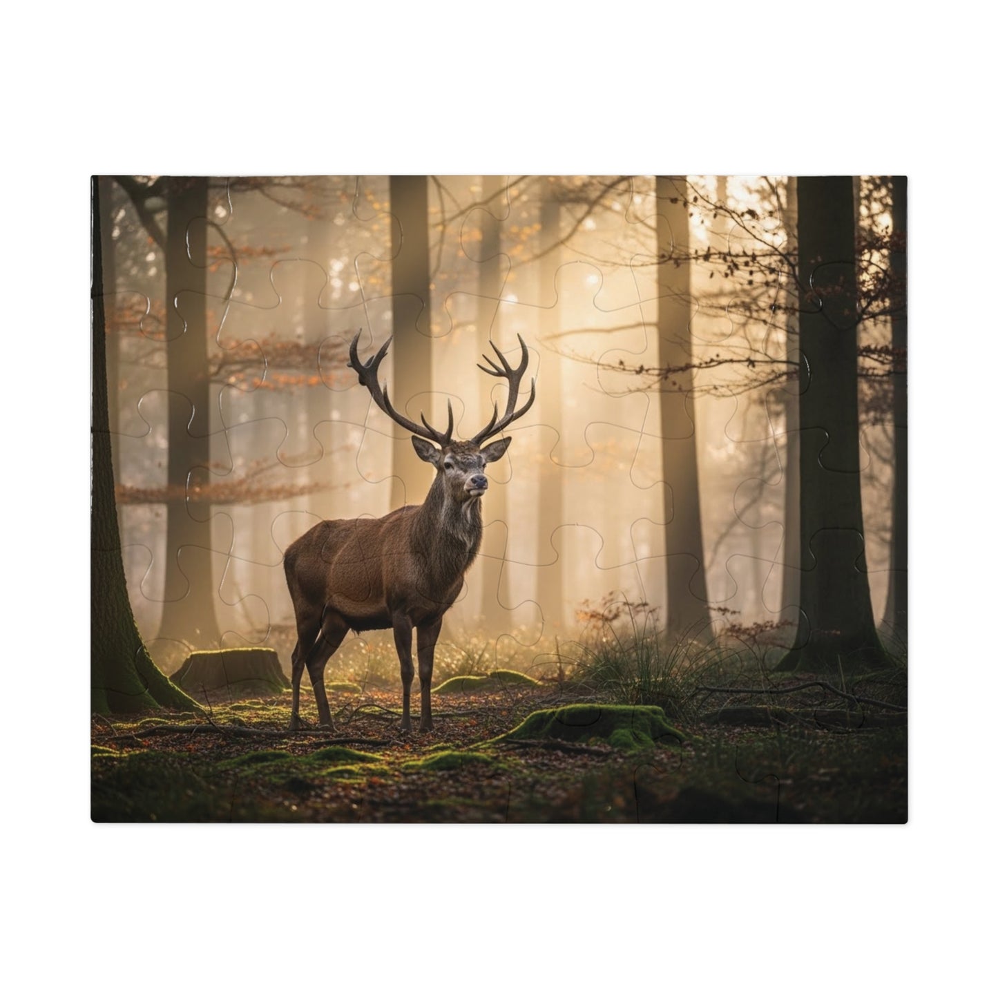 Stag Forest Jigsaw Puzzle Woodland Deer Nature Wildlife Art