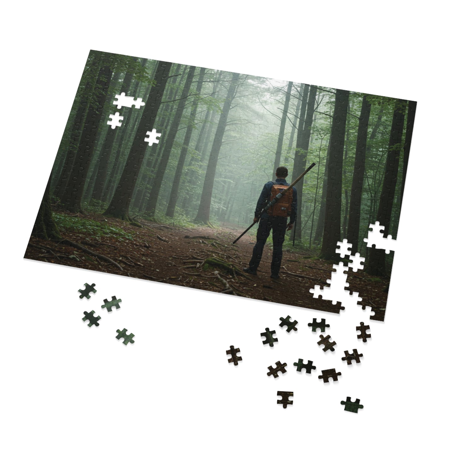 110, 252, 500, 1000, 2000 Forest Adventure Jigsaw Puzzle with Tin, Deep Forest Hike Puzzle – Explorer, Foggy Forest Trail Puzzle, Into the Forest, Explorer’s Path, Forest Silence