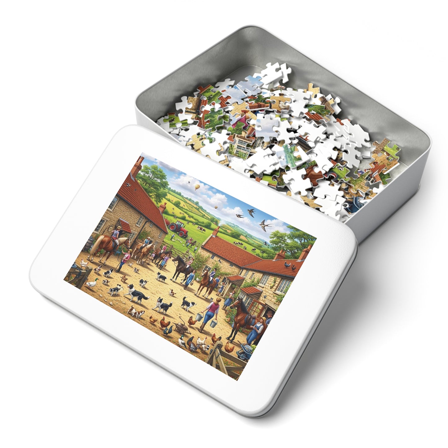 Farmyard Countryside Jigsaw Puzzle Horses Dogs and Rural Life