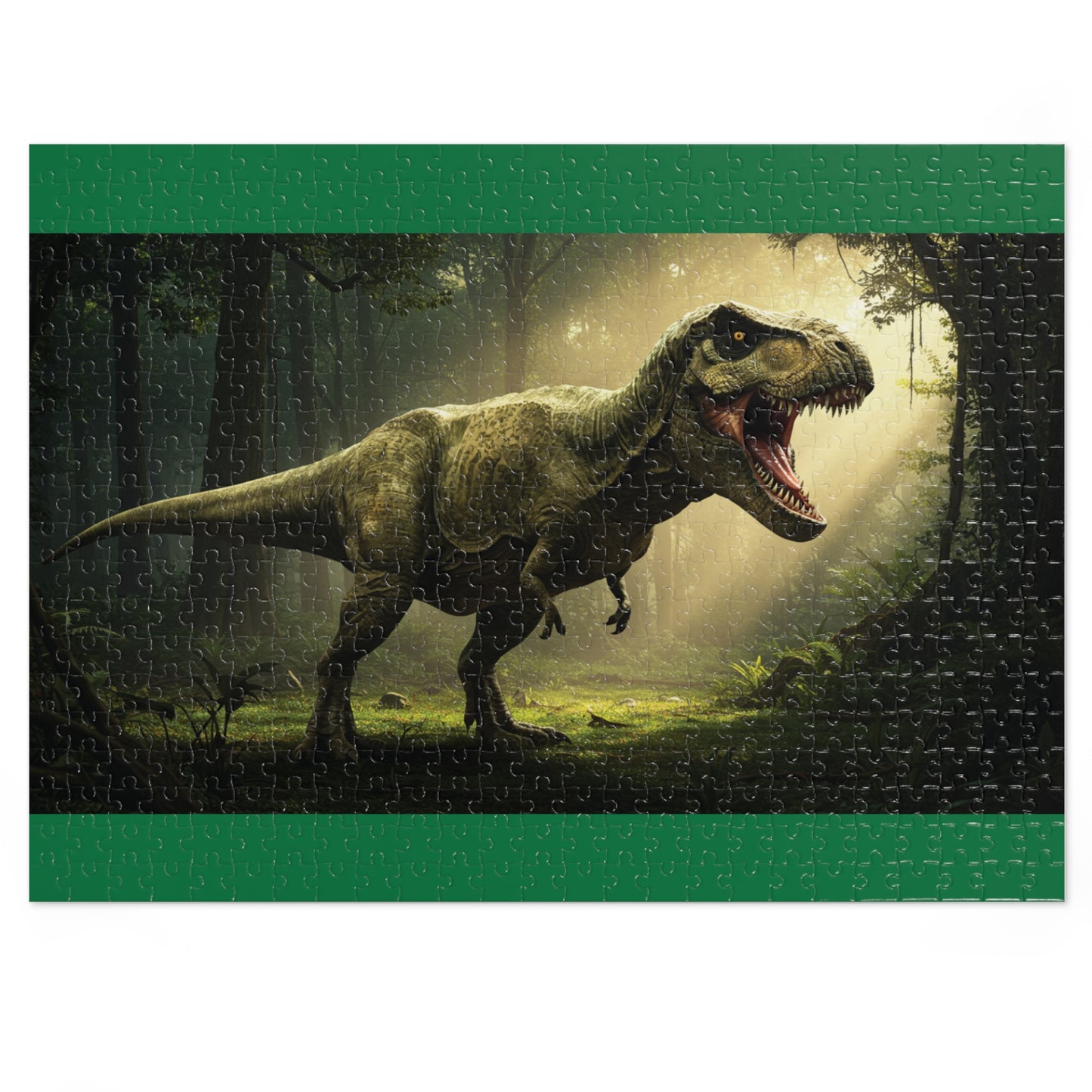 30, 110, 252, 500 T-Rex in Primeval Forest, Jurassic Giant Puzzle, Realistic T-Rex Dinosaur Puzzle, Jungle King T-Rex Puzzle, Savage T-Rex Puzzle, Dinosaur Era Puzzle, Tyrant Lizard King Puzzle, Epic Jungle Puzzle, Dino World Puzzle