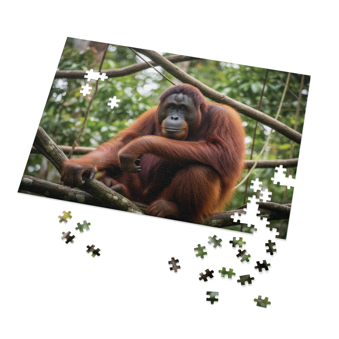 Orangutan Rainforest Serenity Jigsaw Puzzle | Majestic Wildlife Jungle Nature Scene