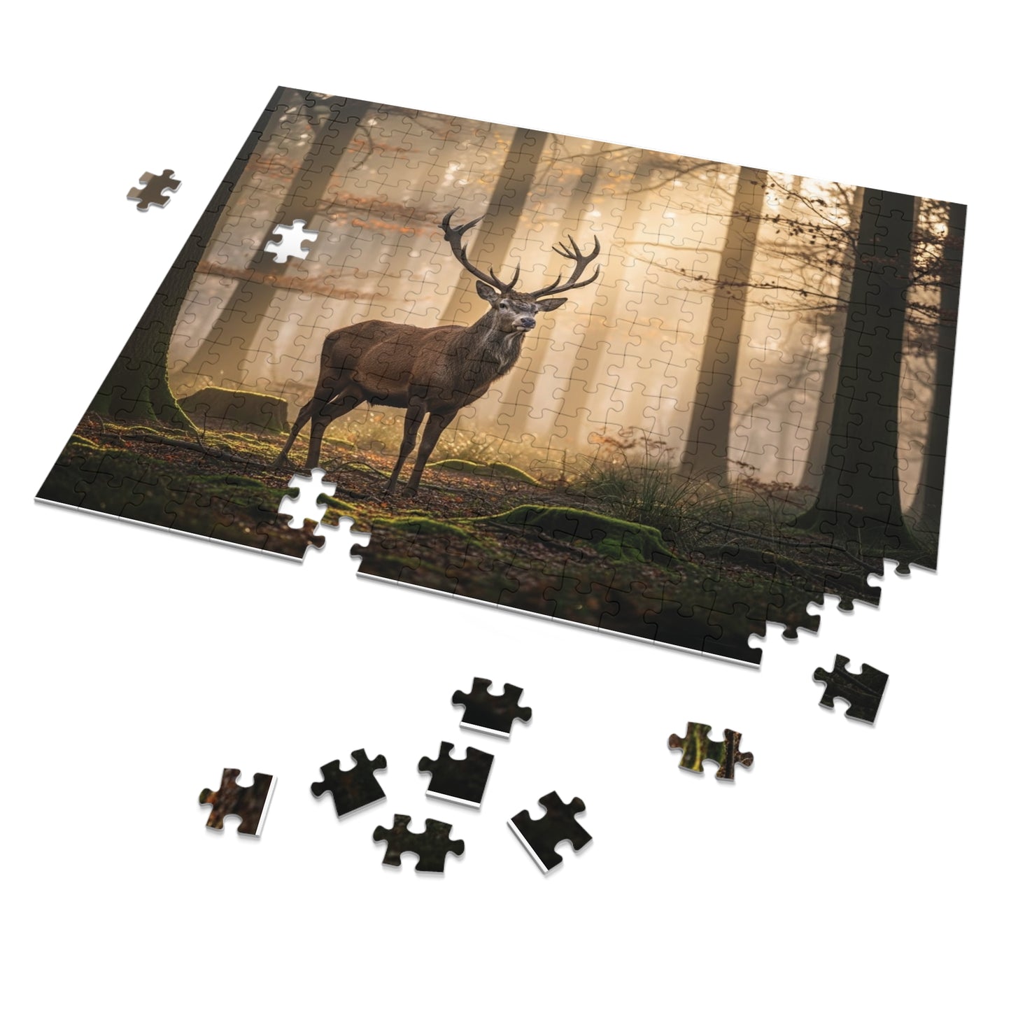 Stag Forest Jigsaw Puzzle Woodland Deer Nature Wildlife Art