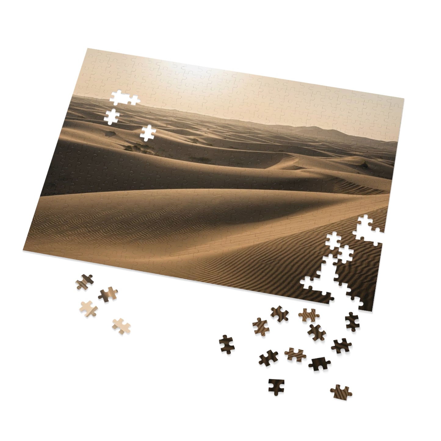 Desert Dunes Jigsaw Puzzle ☀️ Endless Sand Waves, Sunlit Horizons & Serene Minimal Landscape