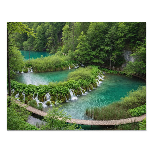 Plitvice Lakes National Park Jigsaw Puzzle 🌿 Emerald Waterfalls, Wooden Walkways & Croatian Nature Wonder