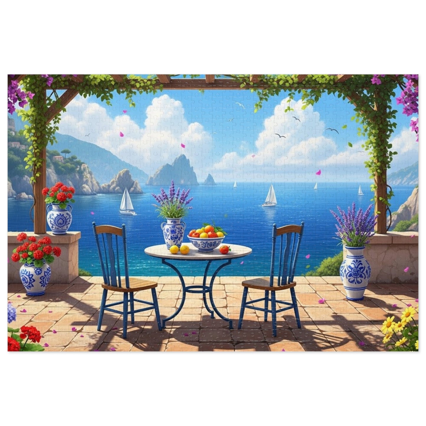 Mediterranean Balcony View Jigsaw Puzzle