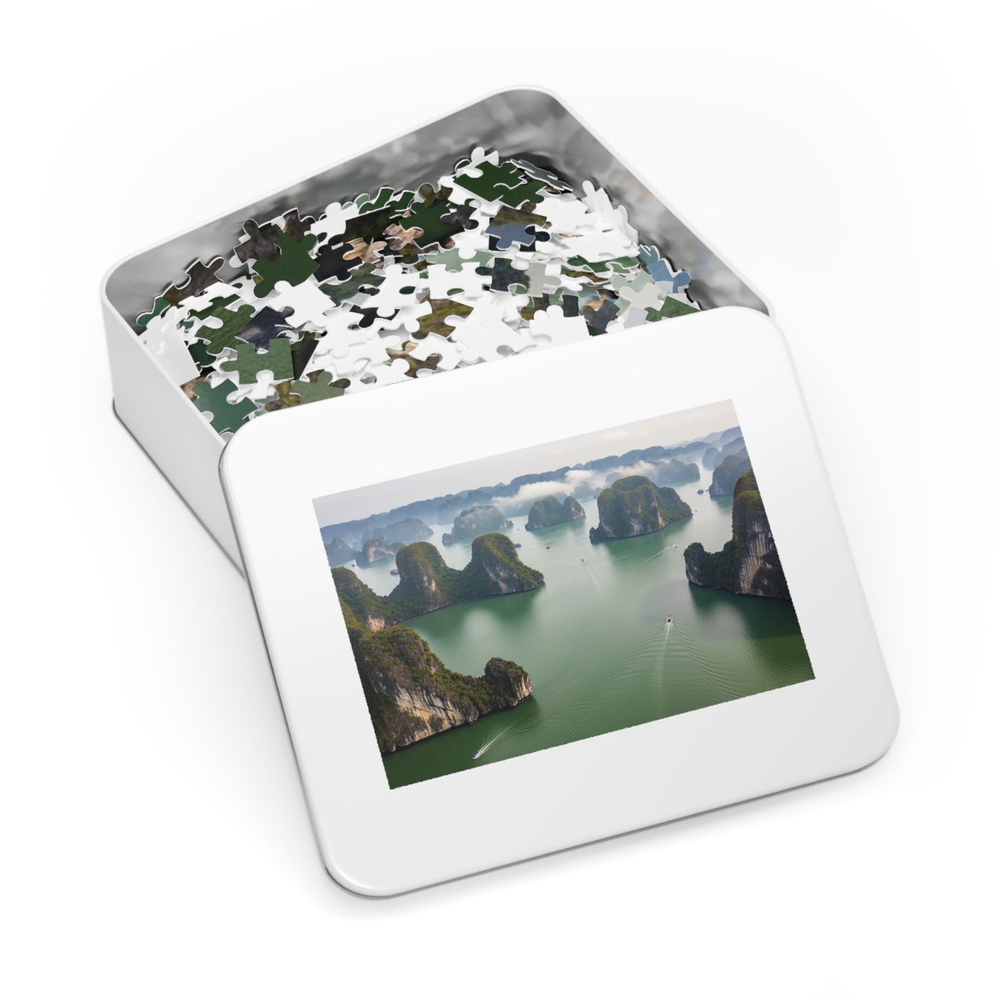 Ha Long Bay Limestone Islands Jigsaw Puzzle 🌊 Emerald Waters, Karst Cliffs & Iconic Vietnam Seascape