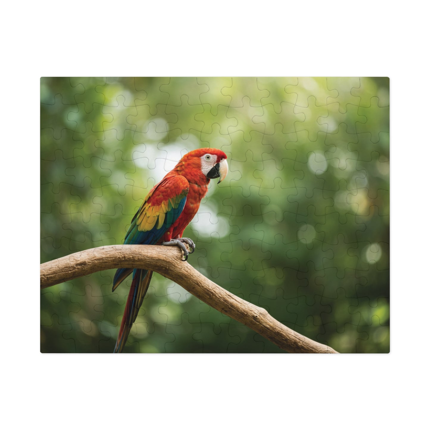 30, 110, 252, 500 pcs Vibrant Parrot on Tree Branch Jigsaw Puzzle, Exotic Bird Jigsaw, Tropical Parrot Puzzle, Rainforest Bird Jigsaw Puzzle, Wildlife Parrot Puzzle