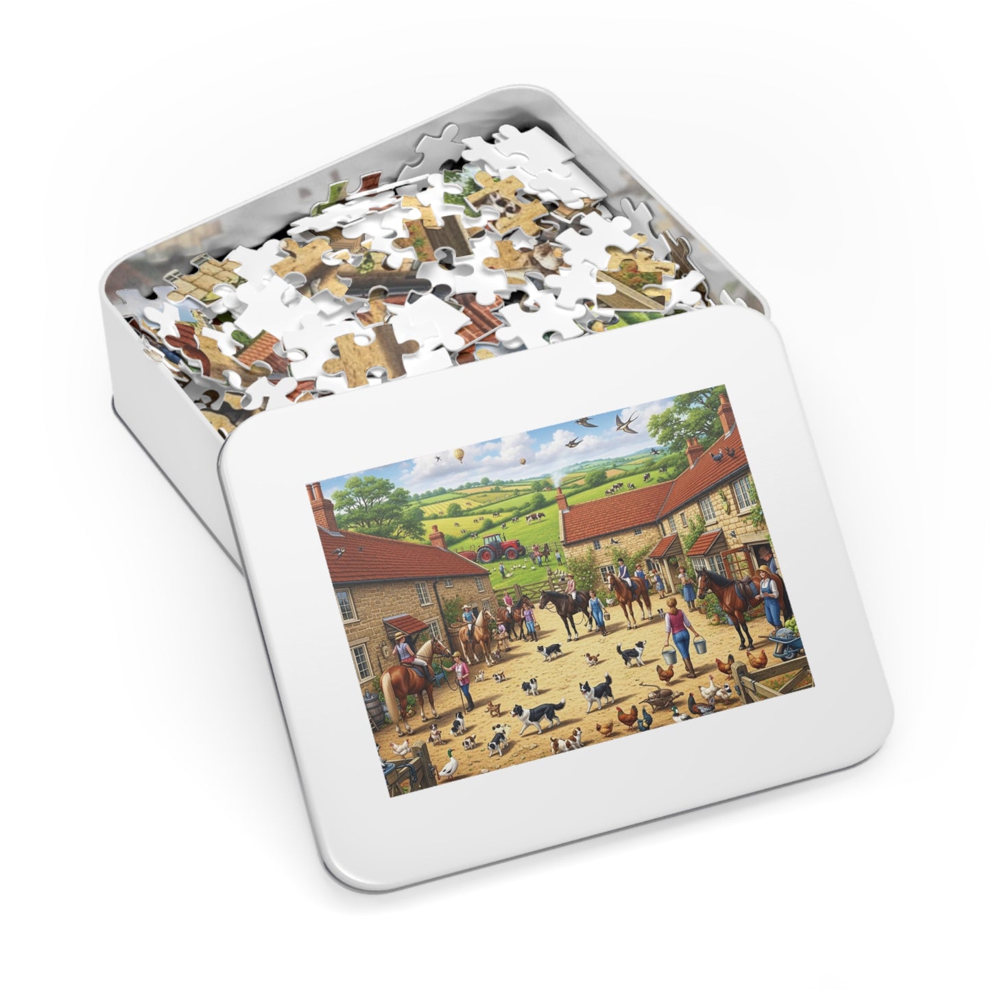 Farmyard Countryside Jigsaw Puzzle Horses Dogs and Rural Life