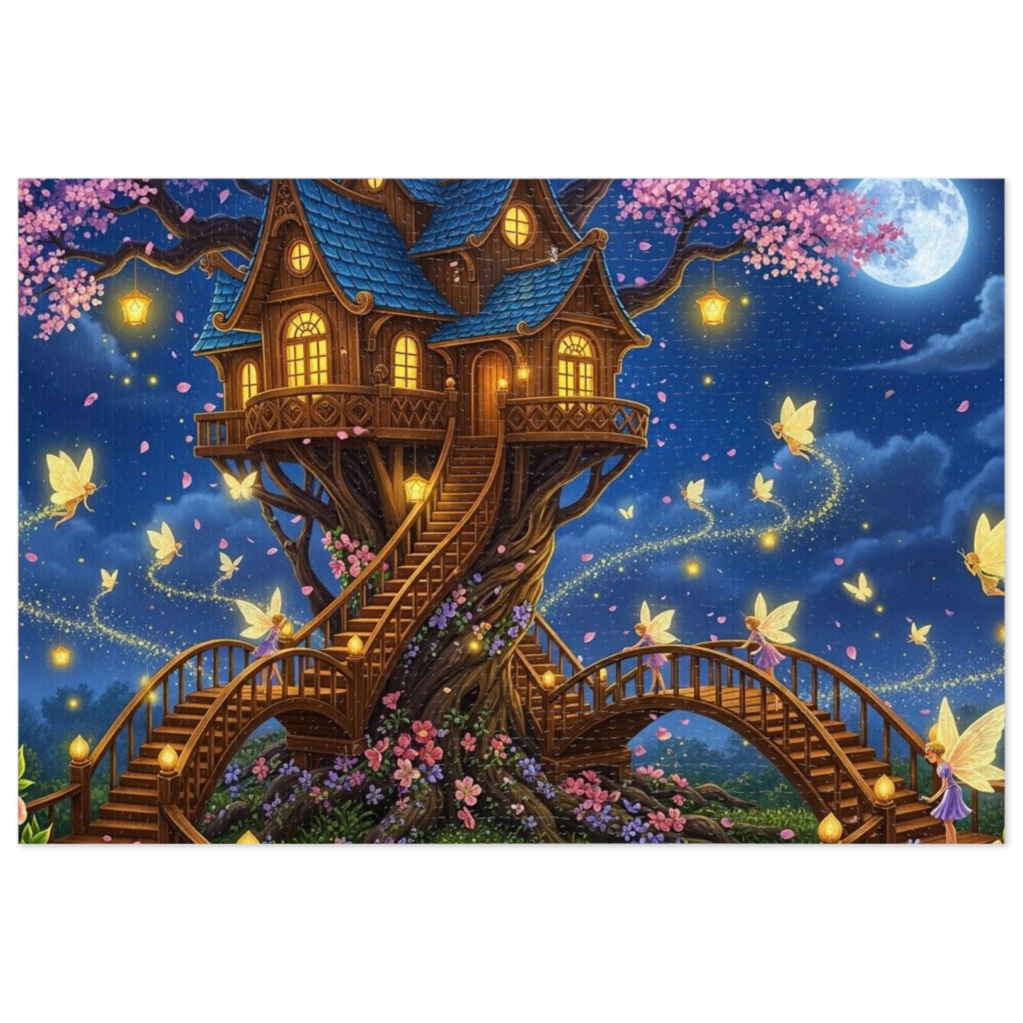 Moonlit Fairy Treehouse Jigsaw Puzzle