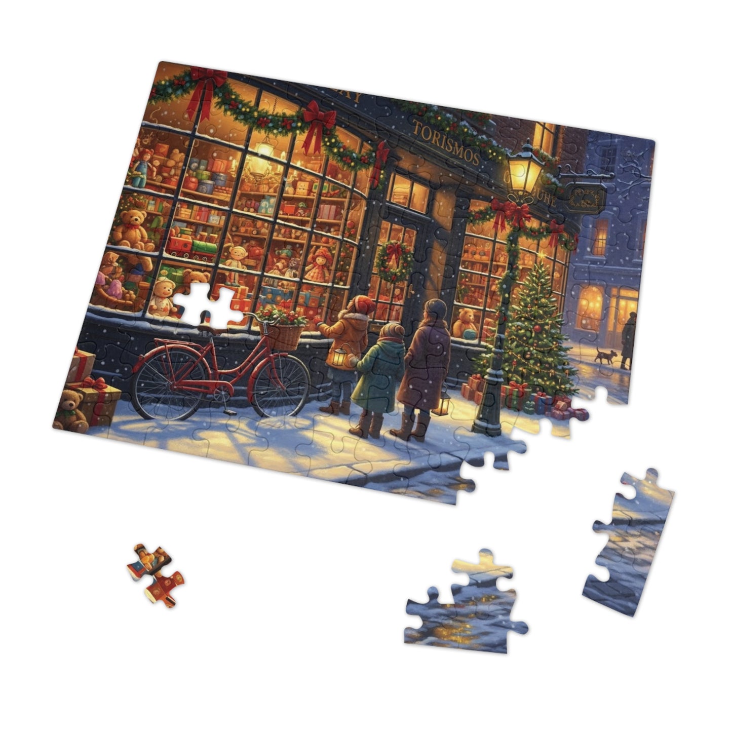 Christmas Toy Shop Jigsaw Puzzle Festive Winter Street Scene