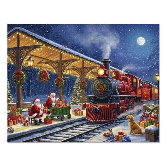 Santa Special Christmas Train Jigsaw Puzzle Magical Winter Night Scene