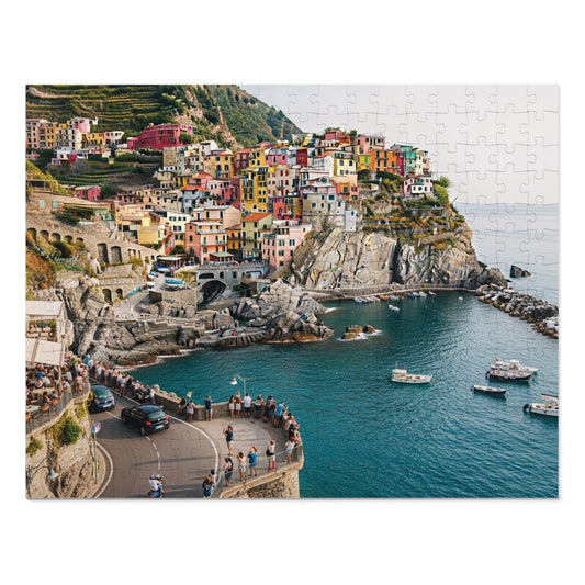 Manarola Cinque Terre Jigsaw Puzzle 🌊 Colorful Cliffside Village, Italian Riviera & Mediterranean Seaside View