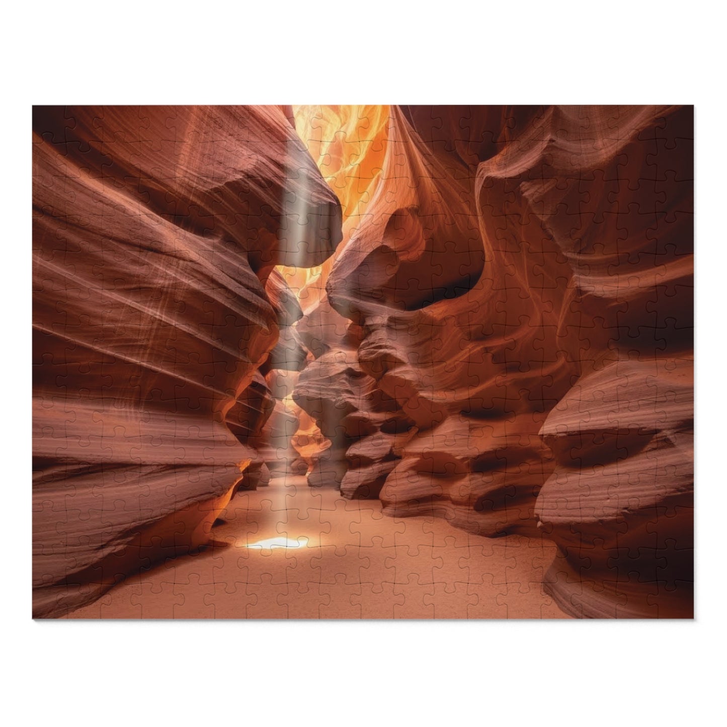 Antelope Canyon Light Beam Jigsaw Puzzle 🌄 Flowing Sandstone, Desert Slot Canyon & Golden Sun Rays