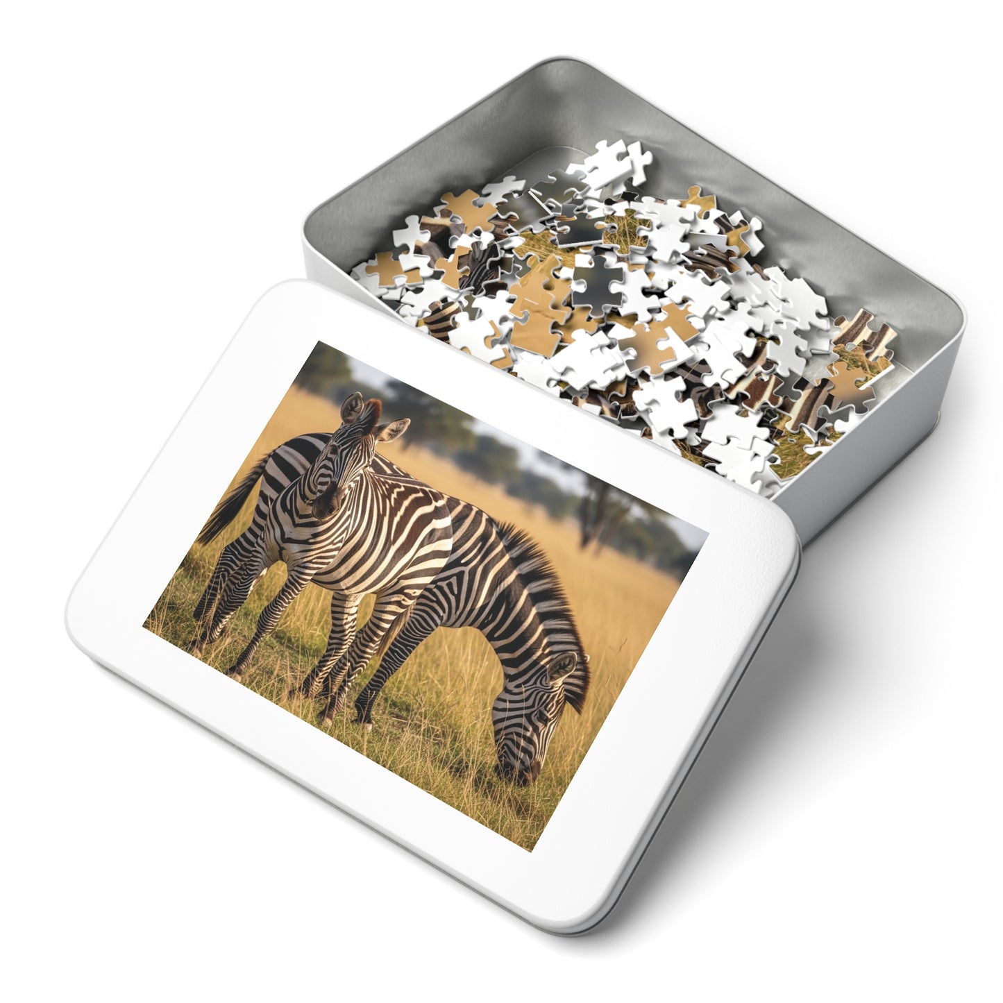 Zebra Savannah Jigsaw Puzzle African Wildlife Nature Grassland Art