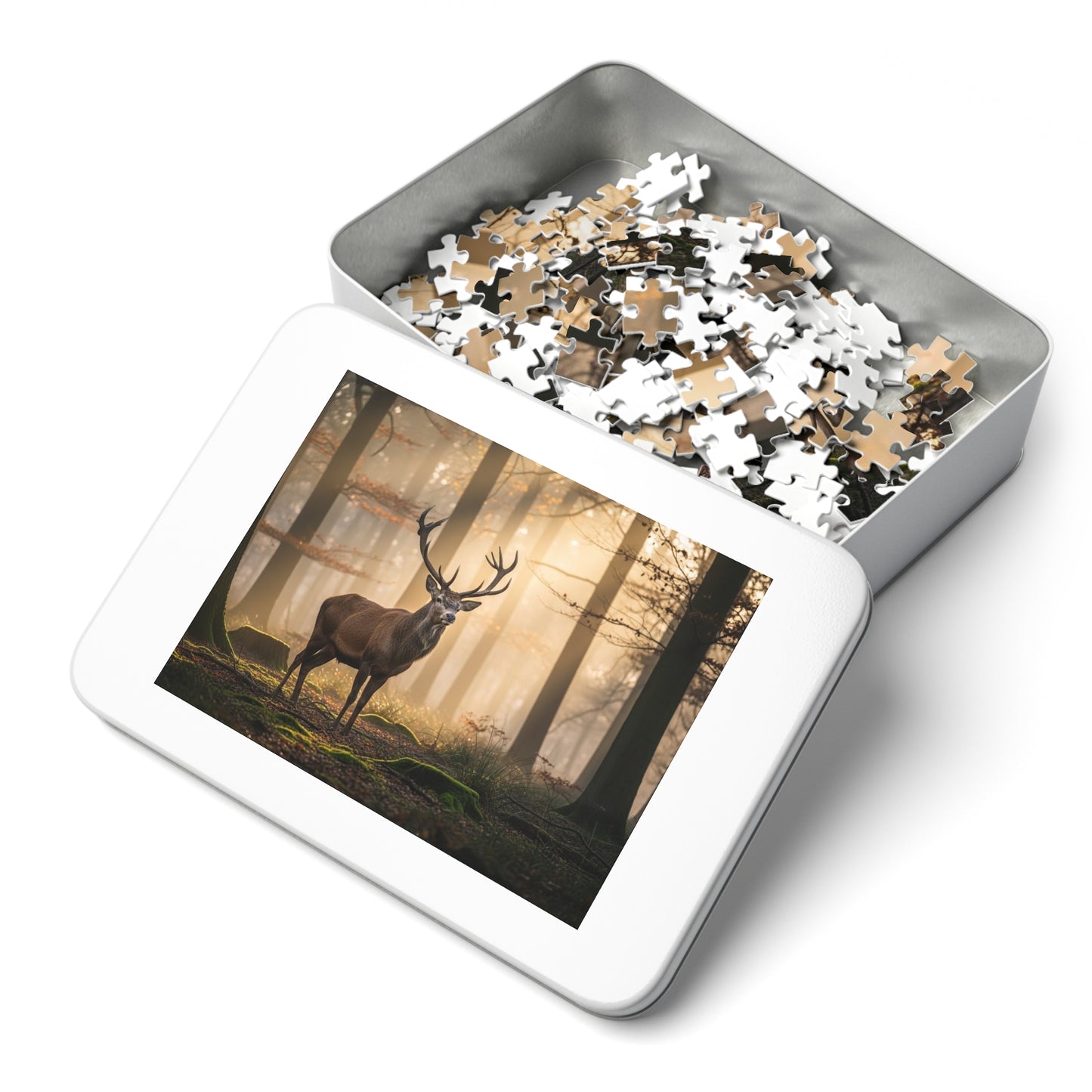 Stag Forest Jigsaw Puzzle Woodland Deer Nature Wildlife Art