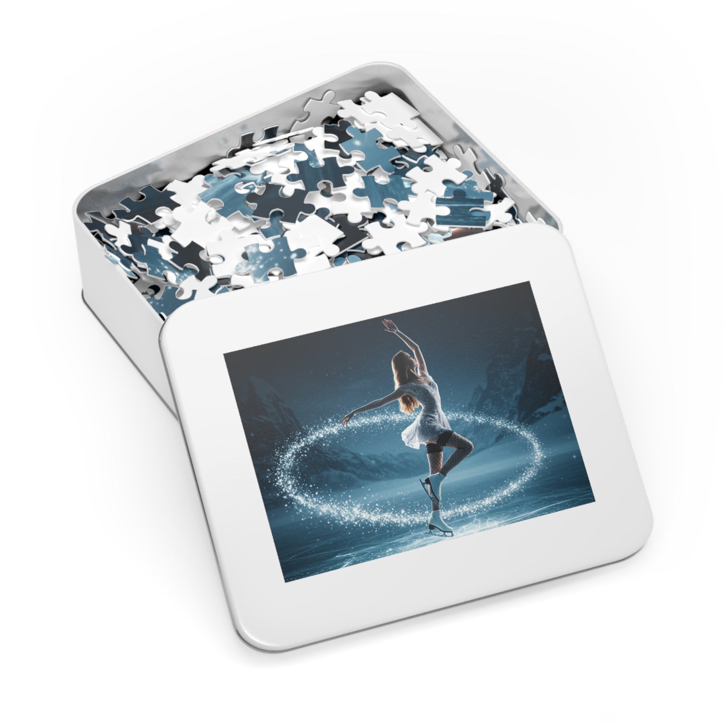 30, 110, 252, 500 Jigsaw Puzzle | Magical Ice Skater Puzzle | Winter Fantasy Jigsaw | Elegant Skater in Sparkling Motion | Enchanted Snow Scene | Multiple Sizes Available