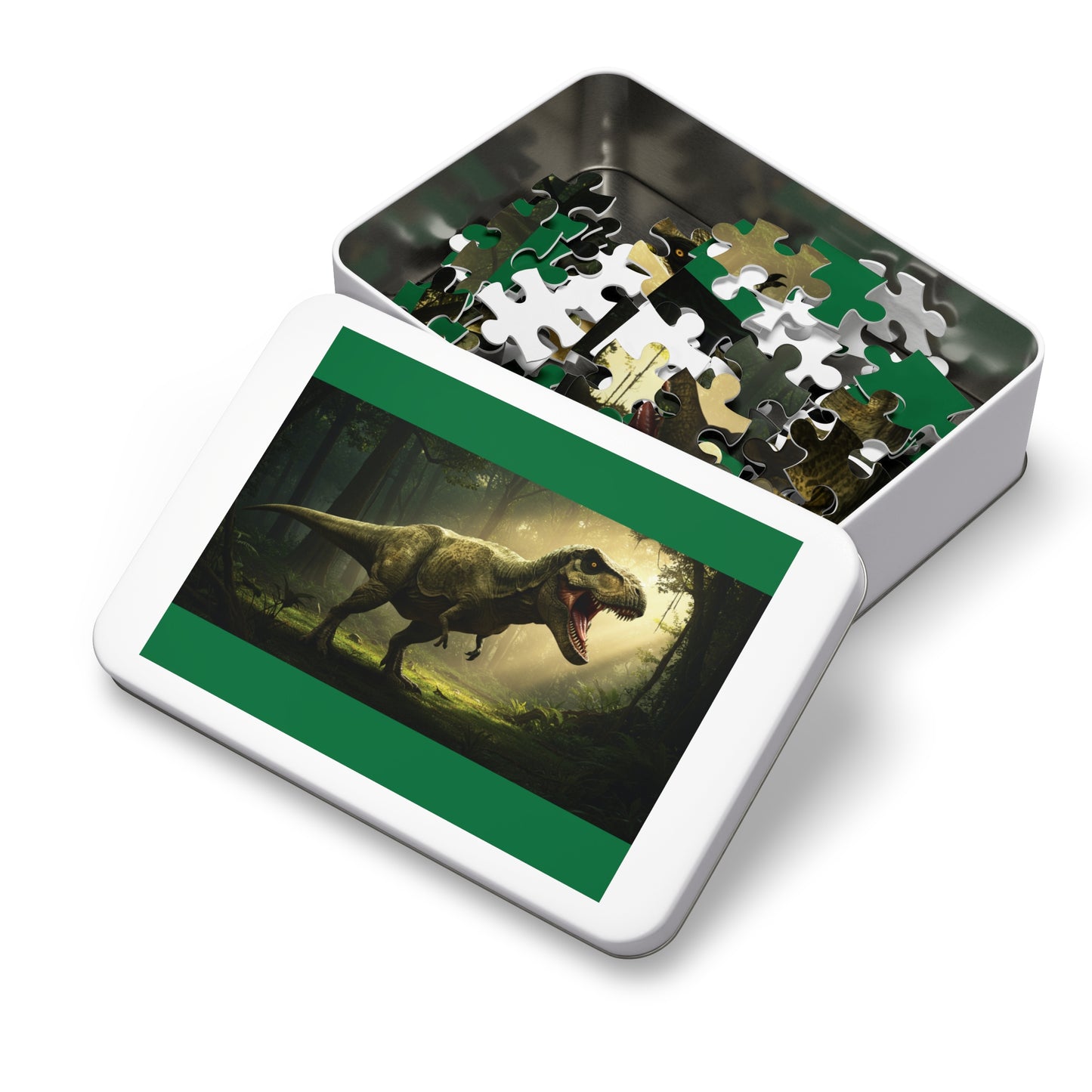 30, 110, 252, 500 T-Rex in Primeval Forest, Jurassic Giant Puzzle, Realistic T-Rex Dinosaur Puzzle, Jungle King T-Rex Puzzle, Savage T-Rex Puzzle, Dinosaur Era Puzzle, Tyrant Lizard King Puzzle, Epic Jungle Puzzle, Dino World Puzzle