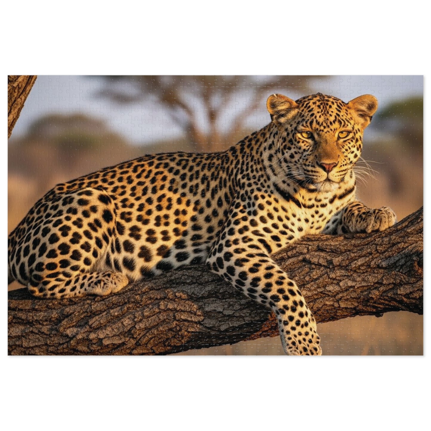 Leopard in Acacia Tree Jigsaw Puzzle