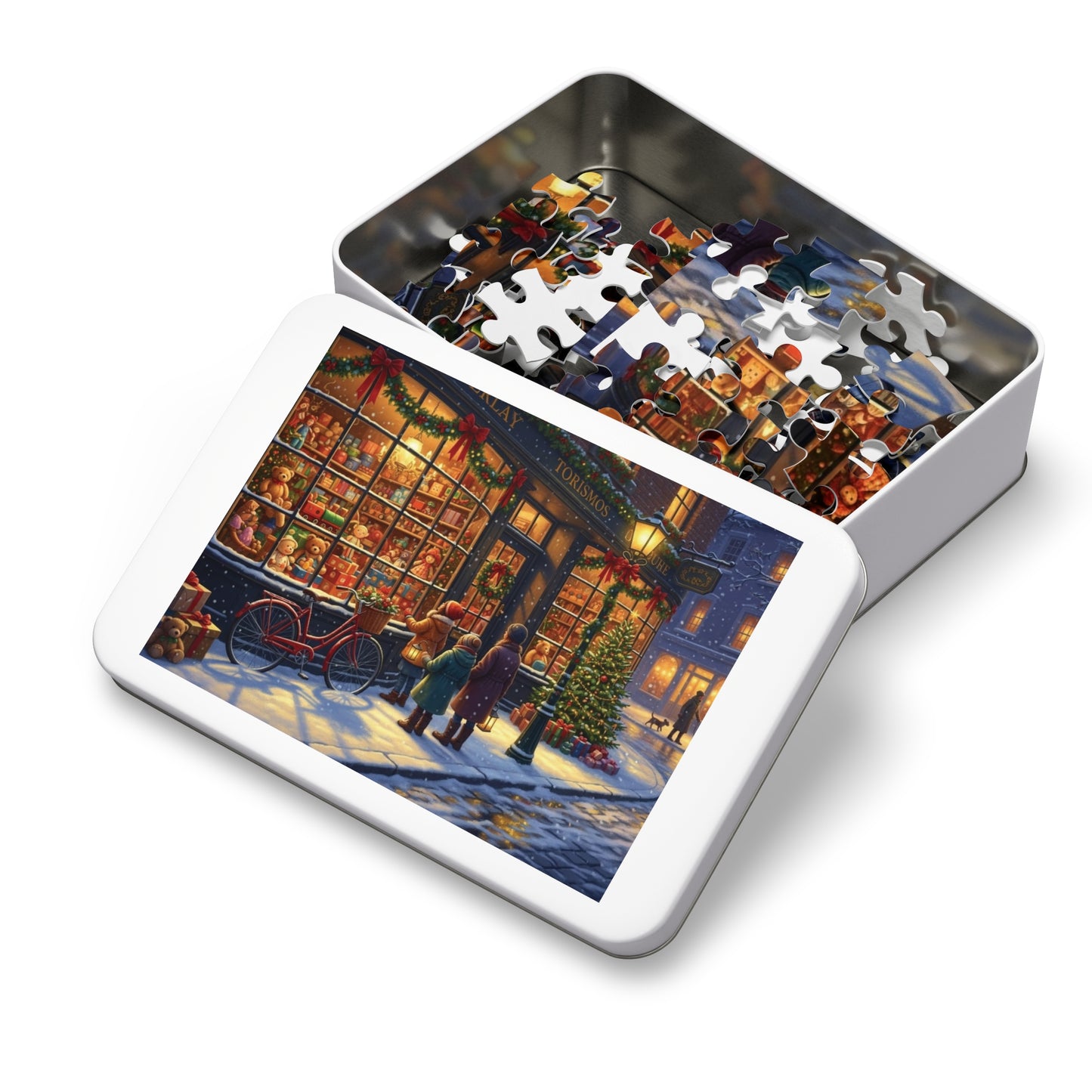 Christmas Toy Shop Jigsaw Puzzle Festive Winter Street Scene