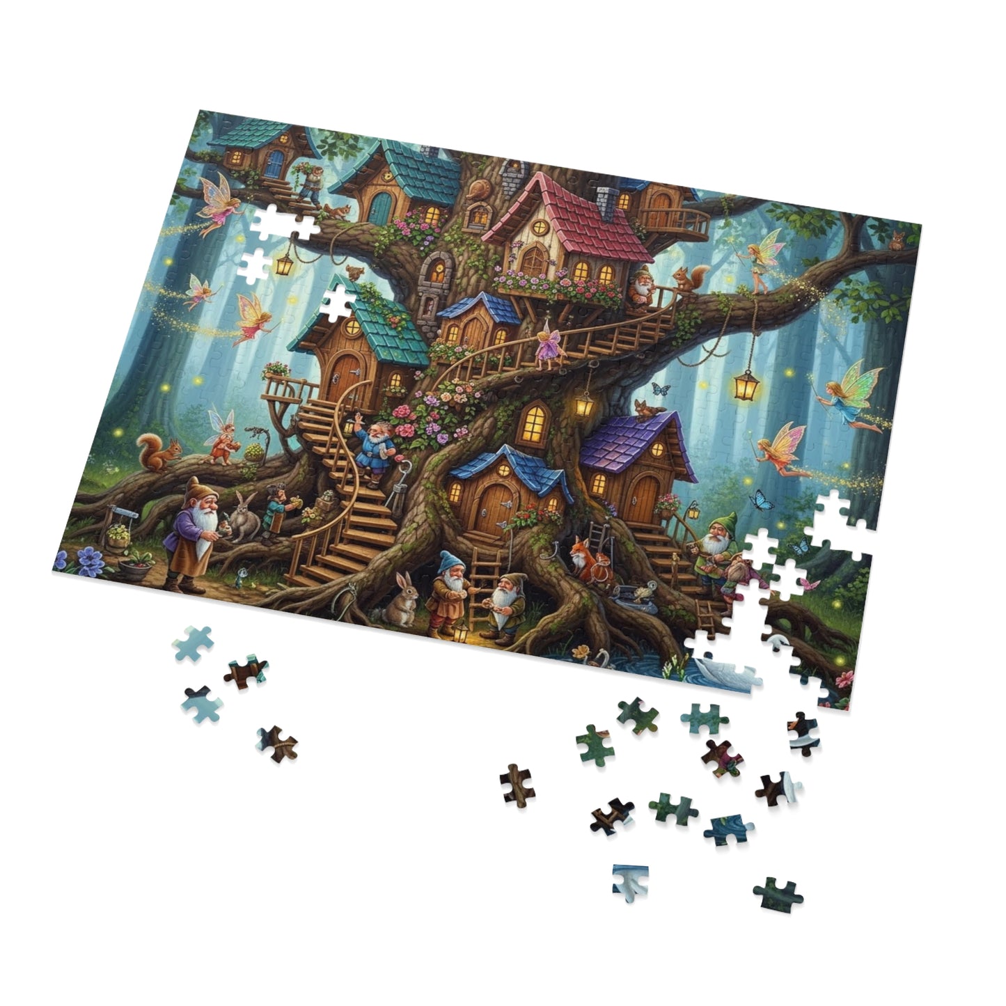 Enchanted Gnome Tree Village Jigsaw Puzzle