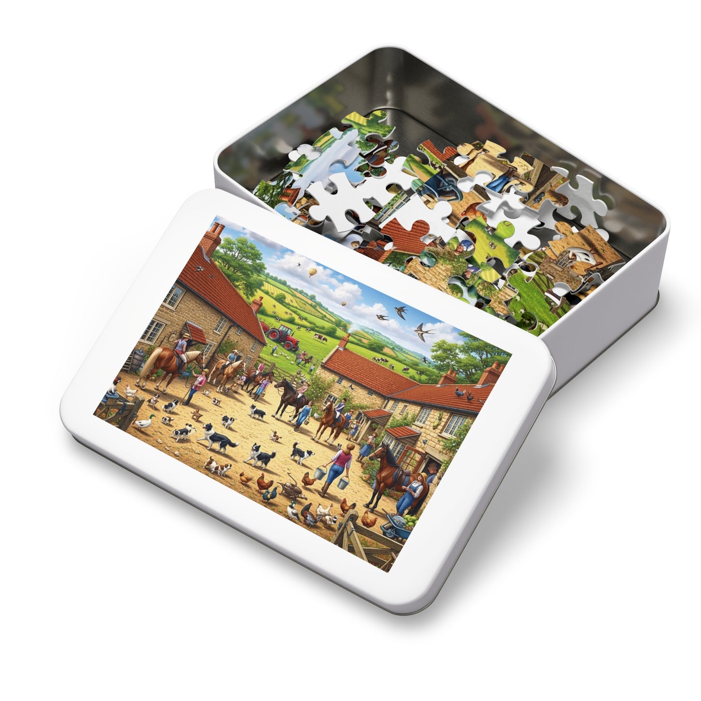 Farmyard Countryside Jigsaw Puzzle Horses Dogs and Rural Life