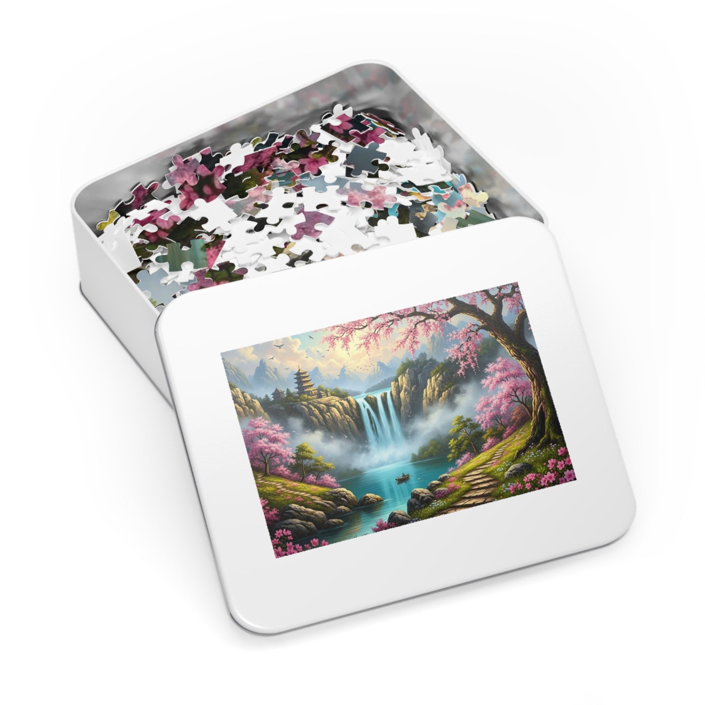 Cherry Blossom Waterfall Jigsaw Puzzle