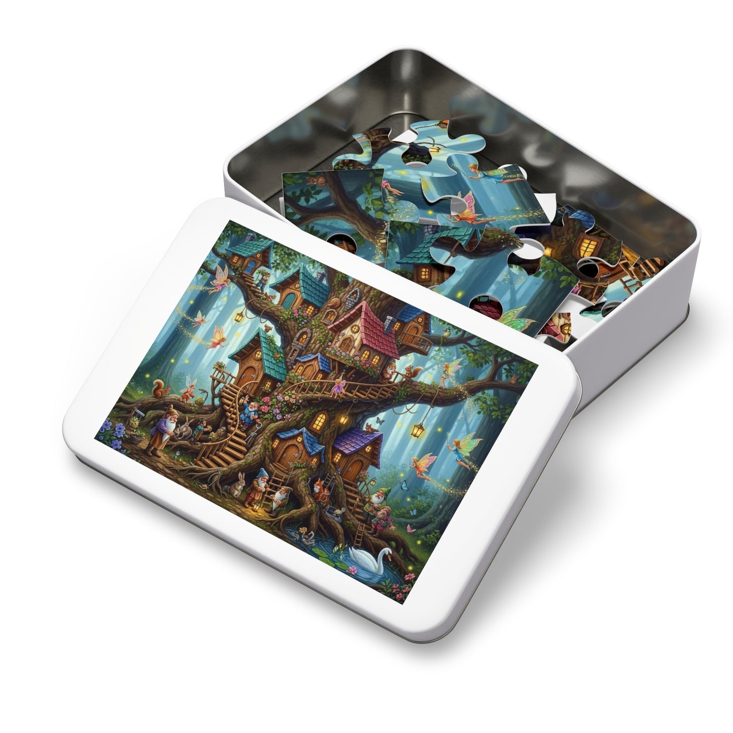 Enchanted Gnome Tree Village Jigsaw Puzzle